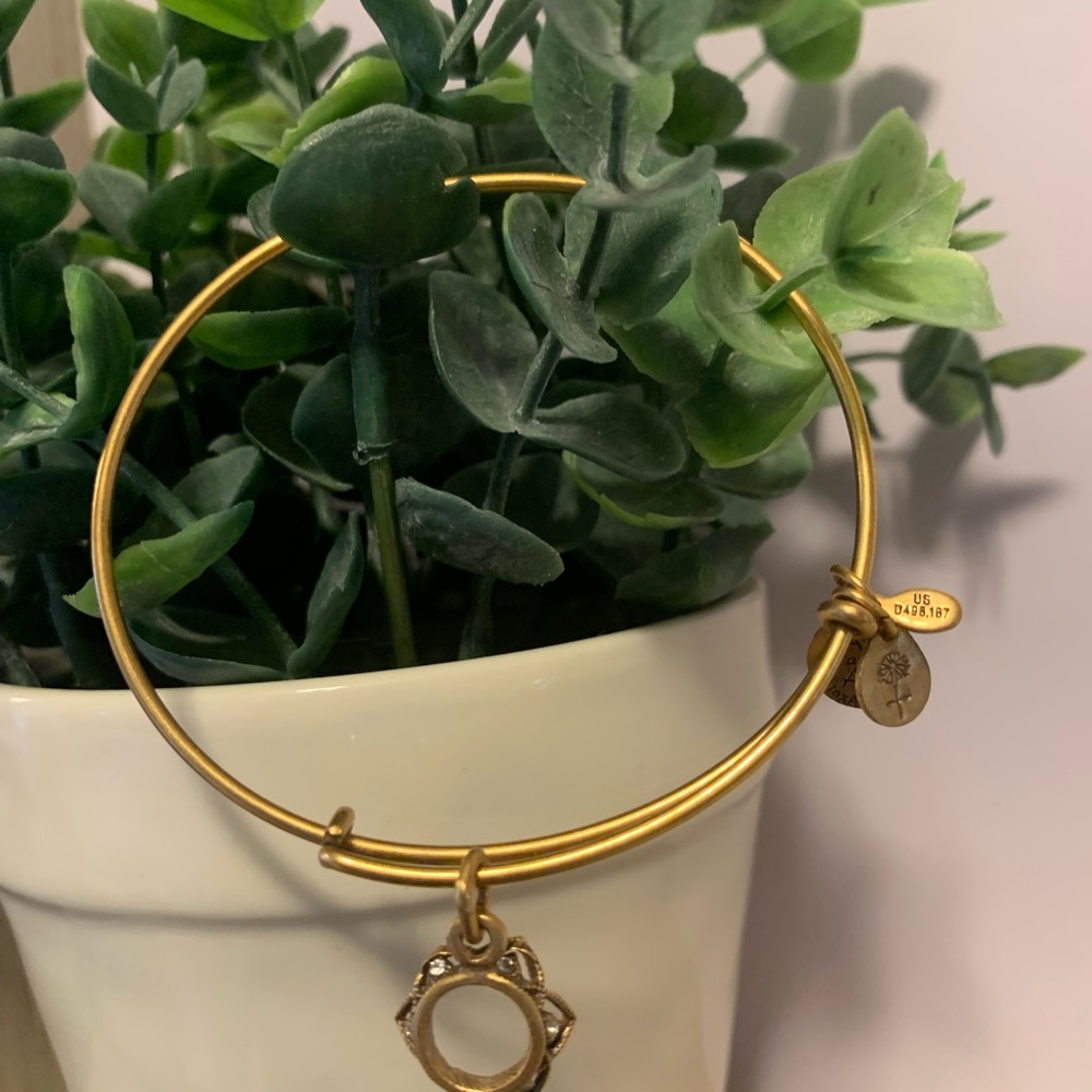 Alex & Ani "Queens Crown" Bangle Bracelet In Rafaelian Gold - Picture 3 of 10